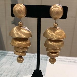 VINTAGE NAPIER PAT. PEND. Runway tassel bell clip on earrings